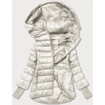 Krátká dámská bunda v barvě ecru s úpletovými stahovacími lemy (P22/P3-6636-12) odstíny béžové M (38)