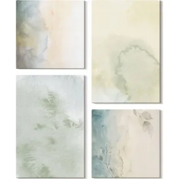 Obraz Sada obrazů na plátně Pastelové akvarely - Textura plátna