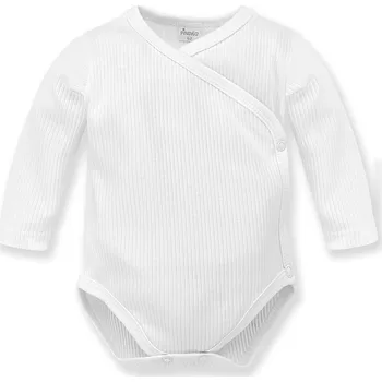 Kojenecké oblečení PINOKIO Body vroubkované zavinovací dlouhý rukáv Lovely Day uni bílá vel. 62