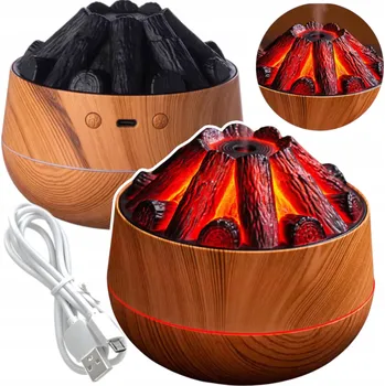 Aroma difuzér ZVLHČOVAČ VZDUCHU DIFUZÉR LED USB AROMATERAPIE EFEKT OHNĚ DEKORACE DO DOMU