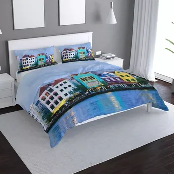 Povlečení Sablio Povlečení Domky u moře - 140x220 / 90x70