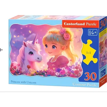 Puzzle Puzzle Princezna s jednorožcem 30 dílků CASTORLAND