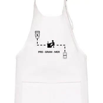 Kuchyňská zástěra Programátor mobil - Dětská zástěra na vaření - Univerzální velikost ( Bílá )