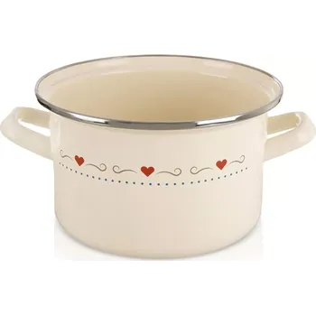 Hrnec Smaltovaný hrnec Tonca 18 cm, 2 l, krémový
