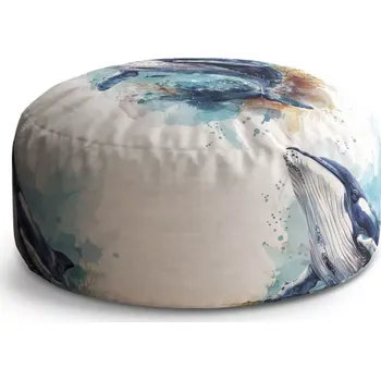 Taburet Sablio Taburet Circle Akvarelová velryba: 38x48 cm