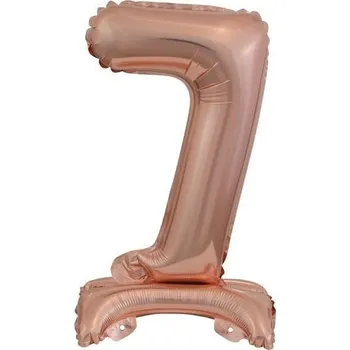 Balónek Fóliový balónek stojící číslice 7 růžové zlato 38 cm