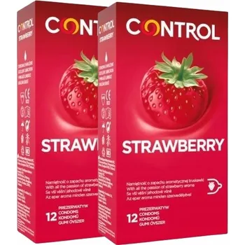Kondom CONTROL - JAHODA LATEXOVÉ KONDOMY 12 KS