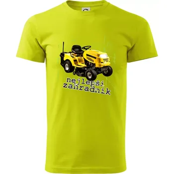 Pánské tričko Nejlepší zahradník traktor - Klasické pánské triko vyšší gramáže - 2XL ( Limetková )