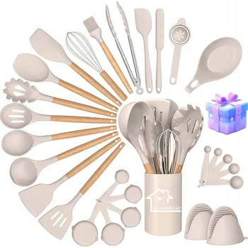 SILIKONOVÁ SADA KUCHYŇSKÉHO NÁČINÍ, NEPŘILNAVÉ KUCHYŇSKÉ POMŮCKY 34 KS