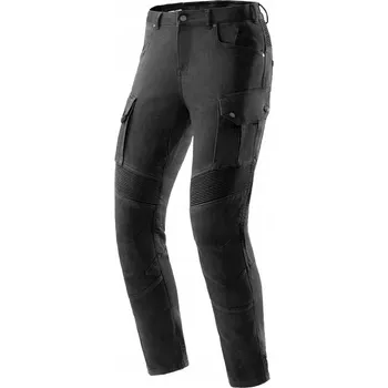 Moto kalhoty REBELHORN FASTER BLACK DŽÍNSY MOTOCYKLOVÉ PÁNSKÉ ČERNÉ