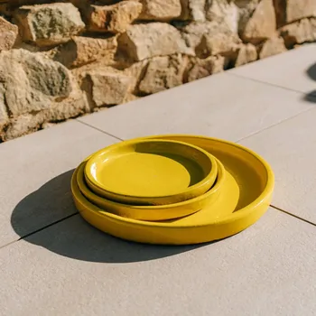 Květináč Květináč keramický 21 cm žlutý