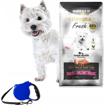 Krmivo pro psa EUPHORIA Krmivo pro malého psa mini XS/S bezobilné Krůta Králík 8kg + VODÍTKO