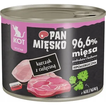 Krmivo pro kočku Pan Mięsko Krmivo mokrá pro kočky Kuře s telecím masem (pro kotě) 200g