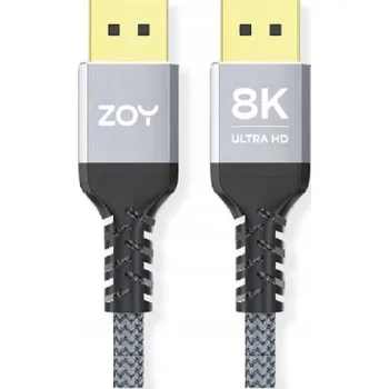 Video kabel Kabel DisplayPort ZOY DisplayPort 1.4 3m + suchý zip ZCD3 pozlacené konektory