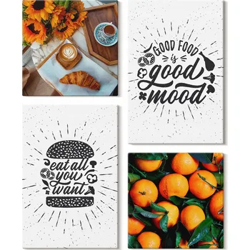 Obraz Sada Dekorací na Zeď Obraz Na Plátně Kuchyně Šťavnaté Pomeranče