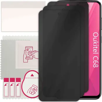 Pouzdro na mobilní telefon 3x Hybridní Sklo s Filtrem Soukromí pro Oukitel C68, PRIVACY