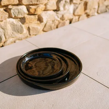 Květináč Keramický květináč 19 cm černý