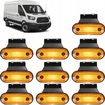 Přídavný světlomet SADA 10x OBRYSOVÉ SVĚTLO ORANŽOVÁ LED 12V 24V