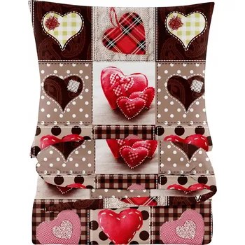 Povlečení Sada povlečení 200x200 srdíčka, souprava do ložnice na postel