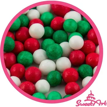 Jedlá dekorace na dort 4-Mix Maďarsko SweetArt cukrové perly Christmas mix 7 mm (50 g) ▹