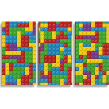 Obraz Sablio Obraz - 3-dílný Barevná stavebnice - 120x80 cm