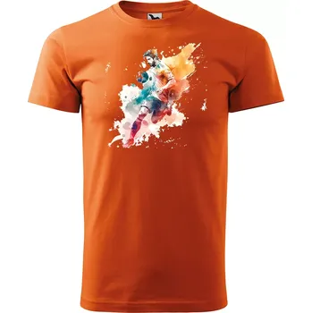 Pánské tričko Sablio Tričko s potiskem Fotbalista 3 - oranžové 2XL