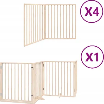 klec pro psa VidaXL Zábrana pro psy s dvířky skládací 12 panelů 960 cm topol