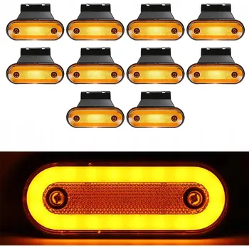 Přídavný světlomet 10 KS SADA OBRYSOVÉ SVĚTLO ORANŽOVÁ 12V/24V UNIVERZÁLNÍ