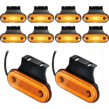 Přídavný světlomet 10 KS SADA OBRYSOVÉ SVĚTLO ORANŽOVÁ 12V/24V UNIVERZÁLNÍ