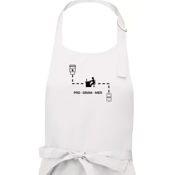 Kuchyňská zástěra Programátor mobil - Dámská zástěra na vaření - Univerzální velikost ( Bílá )