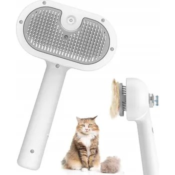 Kartáč pro zvířata ELEKTRICKÝ PAŘNÍ KARTÁČ NA ČESÁNÍ SRSTI PSA KOČKY SAMOČISTÍCÍ