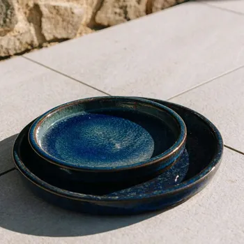 Květináč Keramický květináč, obal na květináč 28 cm - modrý