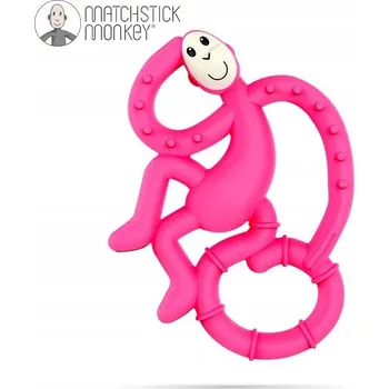 Hračka pro kojence Ortodontické kousátko Matchstick Monkey silikonové růžové