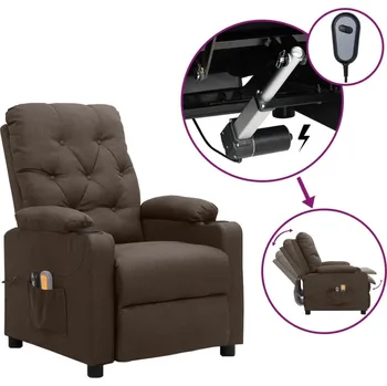 Masážní křeslo Elektrické masážní křeslo hnědé textil Hnědá3098855