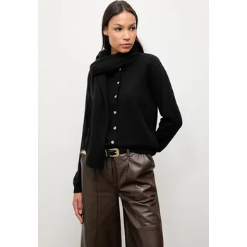 Dámský svetr Kardigan z merino vlny se šálou Answear.LAB dámský, černá barva WA25-SWD025 99X, vel. S