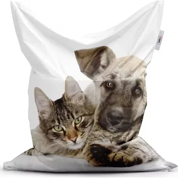 Sedací pytel Sablio Sedací vak Classic Kočička a štěňátko - 150x100 cm