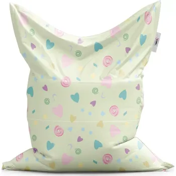 Sedací pytel Sablio Sedací vak Classic Srdíčka a spirály - 200x140 cm