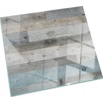 Obraz Skleněná podložka pod kamna, design prken v různých odstínech, Čtverec 50x50 cm