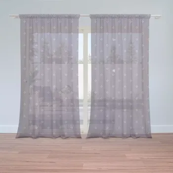 Záclona Sablio Záclony Bílé čtverce: 2ks 150x250cm