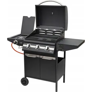 Zahradní gril Plynový gril Home GRG01, se 3 hlavními hořáky, 1 bočním hořákem, výkon 3,2 kW na hořák