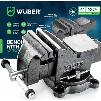 Svěrák Litinové zámečnické svěrák stolní s kovadlinou otočný 360° 100mm/4" ROBUSTNÍ