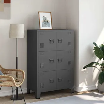 Úložný box zahrada-XL Industriální úložná skříň antracitová 75 x 40 x 115 cm kov 339630