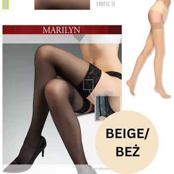 Dámské punčochy Marilyn samodržící punčochy 15 DEN Erotic 3/4 béžové