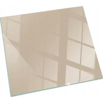 Krbová kamna Tvrzená Skleněná Podložka S Potiskem Pod Kamna, Béžová Barva, 50x50 cm