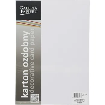 Barevný papír Ozdobný karton A4 Hladký bílý Galeria Papieru 160g 50 listů