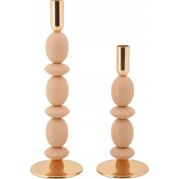 Obraz SADA KOVOVÝCH SVÍCNŮ 25 CM 33 CM SVĚTLE RŮŽOVÁ