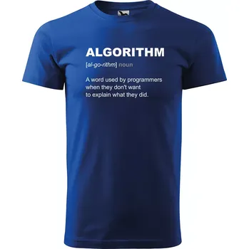 Pánské tričko Sablio Tričko s potiskem Algorithm - modré M