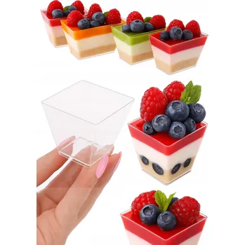 Vrták Mini pohárky na dezerty 60 Ml 50 Ks nádobek na želé Catering