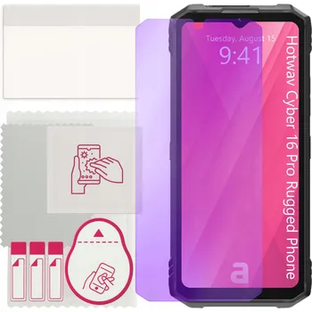 Pouzdro na mobilní telefon Hybridní Sklo Anti-Blue 9H na displej pro odolný telefon Hotwav Cyber 16 Pro