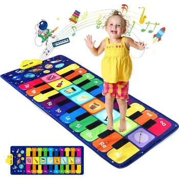 Hudební nástroj pro děti INTERAKTIVNÍ HUDEBNÍ PODLOŽKA NA TANCOVÁNÍ PIANO ZVUKY 120*48 cm